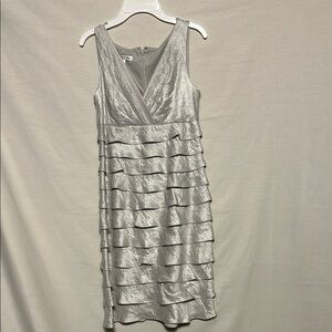 Silver Sleeveless Tiered Dress